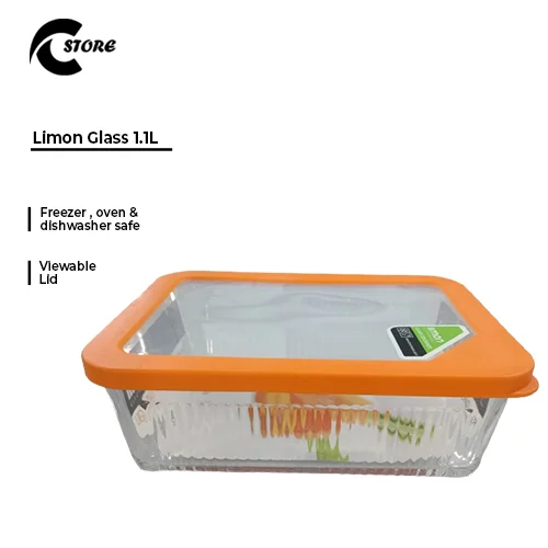 Limon Glass Container SQ 1.1 L | Airtight, Oven & Microwave Safe Food Storage | Ideal for Baking, Storing & Reheating Meals