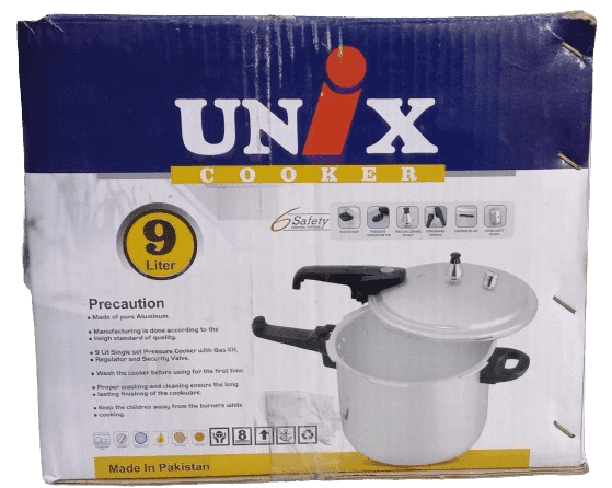 Unix Pressure Cooker 9 Ltr | High Quality Aluminium Anodize | Durable Single Set with Gas Kit