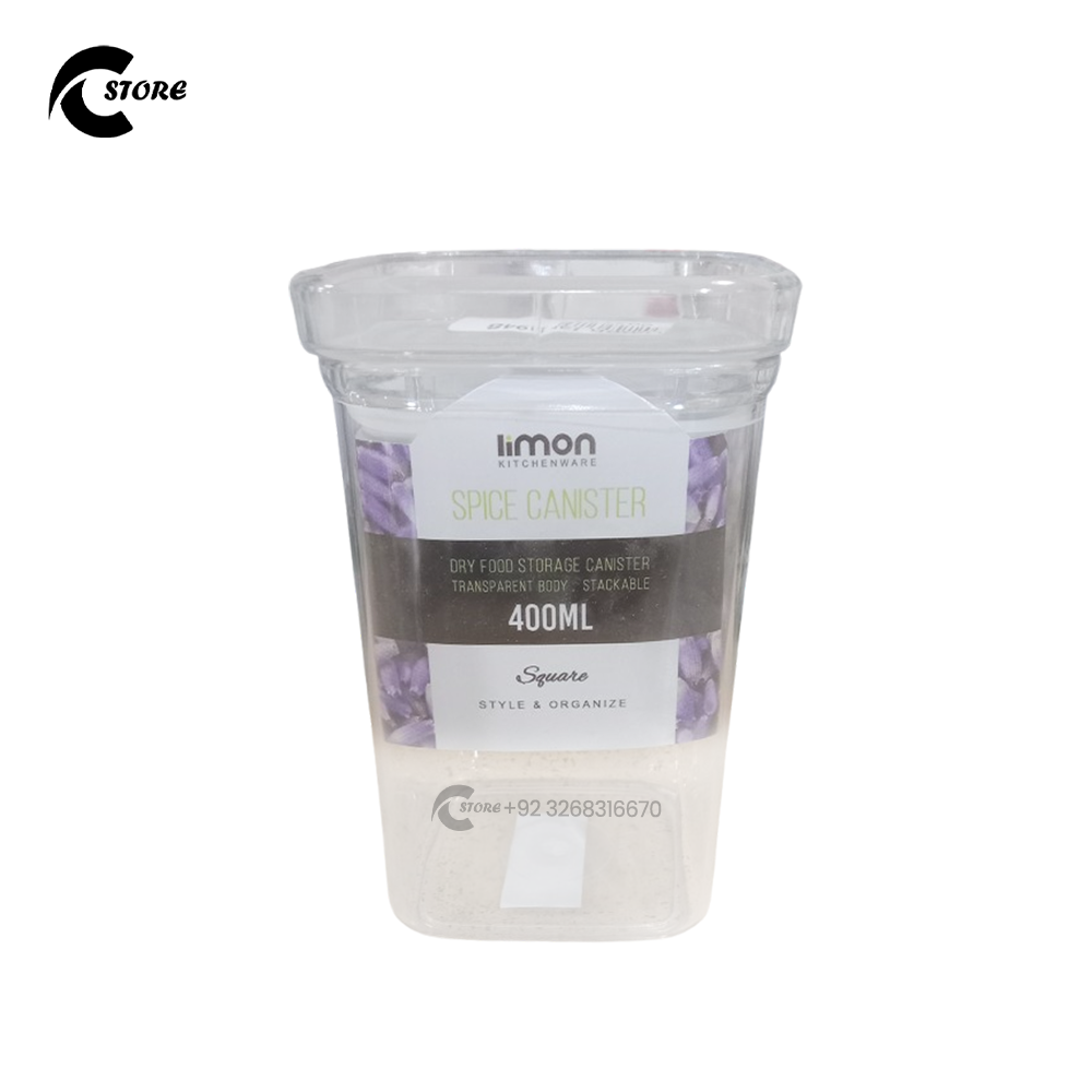 Limon Spice Canister Jar | Different Sizes of 270ml , 400ml & 500ml | Airtight Food Storage Container with Easy-Lock Lid & Flexible Seal for Kitchen Organization