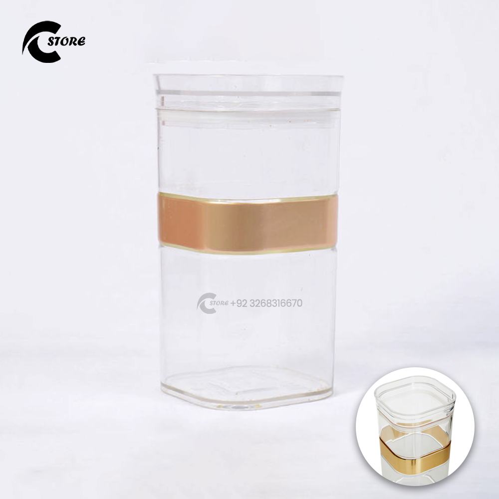 Sparkle Acrylic Jar Large 1200 ml | Airtight Food Storage Container for Sugar, Pasta & More | BPA-Free & Clear Kitchen Canister With Silicone Seal