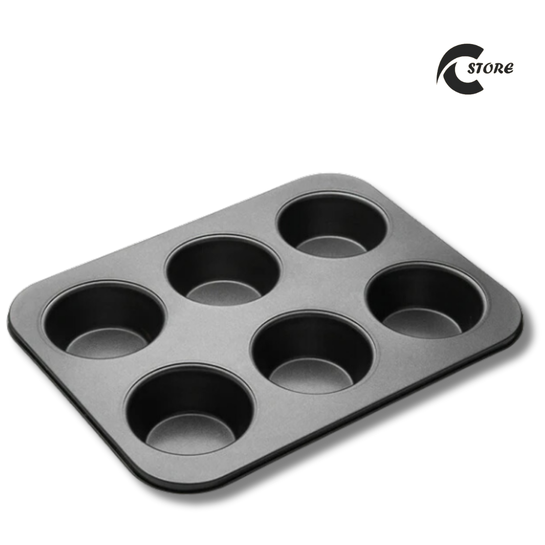 6-Cup Non-Stick Muffin &amp; Cupcake Baking Tray | High-Quality Bakeware | Baking Mold &amp; Pan