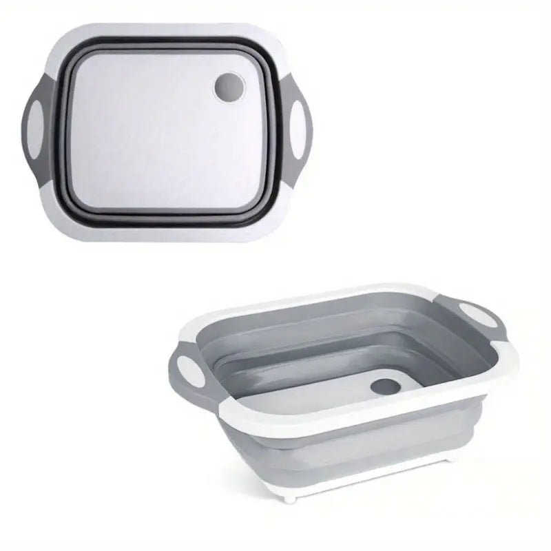 Collapsible Cutting Board &amp; Drain Basket | Multipurpose Chopping Board for Vegetables