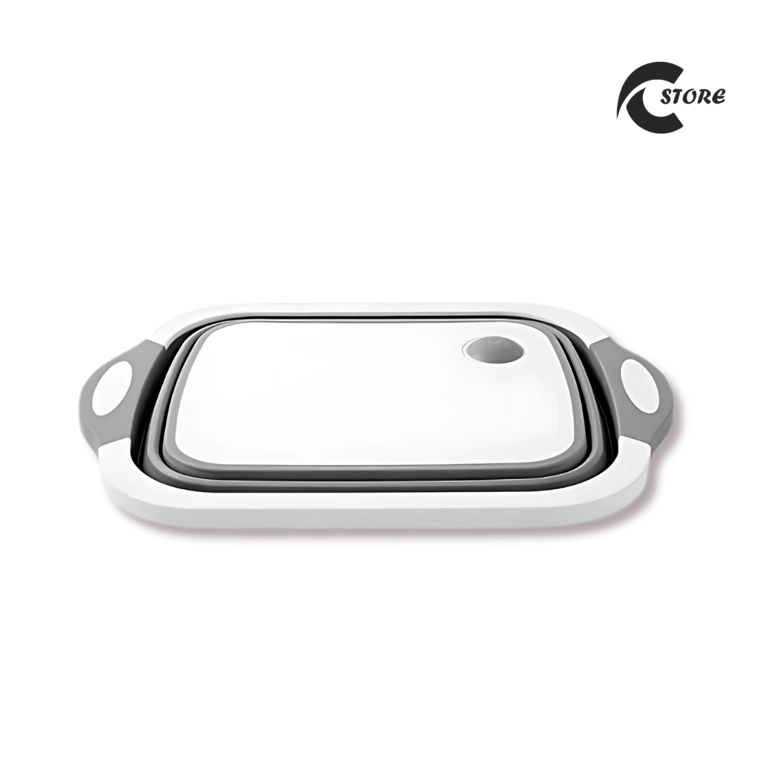 Collapsible Cutting Board &amp; Drain Basket | Multipurpose Chopping Board for Vegetables