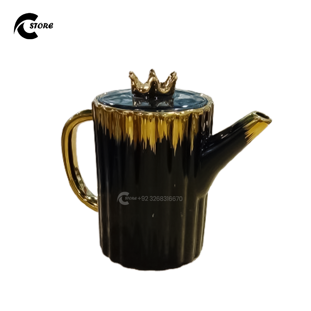 Coffee Set Shine Kazim | Exquisite Ceramic Coffee Tea Set | Premium 8-Piece Teapot and Cup Set with Tray for Gifting & Elegant Tea Parties
