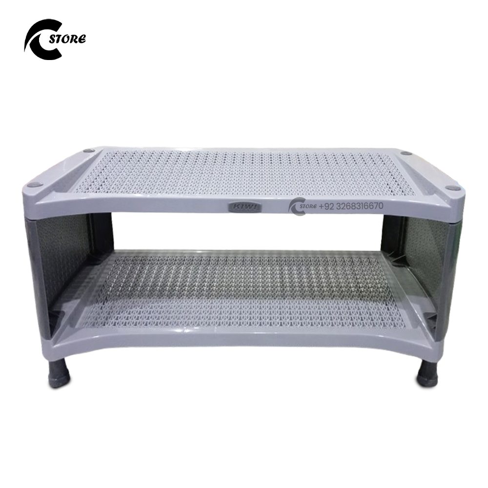 Shoe Rack 2Pcs Kiwi | Durable Plastic Open Shelf Organizer for Boots, Heels & Trainers | Stackable Storage Solution for Hallways & Entryways