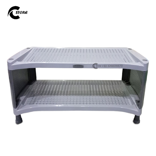 Shoe Rack 2Pcs Kiwi | Durable Plastic Open Shelf Organizer for Boots, Heels & Trainers | Stackable Storage Solution for Hallways & Entryways