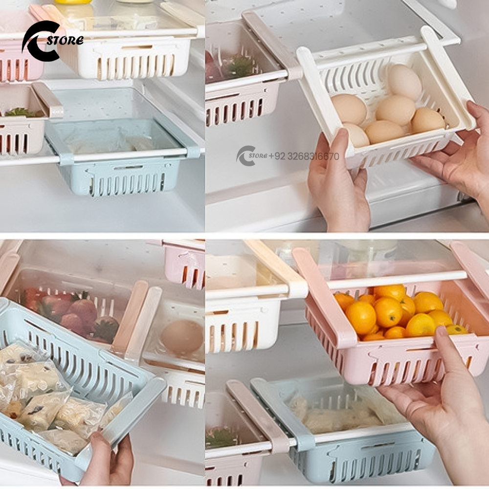 Imperial Adjustable Refrigerator Basket | Drawer Type Partition Frame Organizer for Fridge Storage | Expandable, Durable & Space-Saving Design