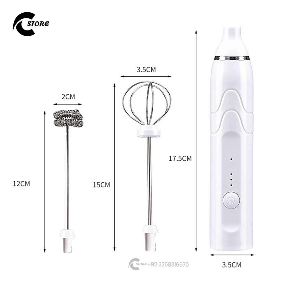 Rechargeable Handheld Electric Coffee Beater | Portable Milk Frother, Egg Beater & Drink Mixer With Ergonomic Handle | Silent Operation & USB Charging