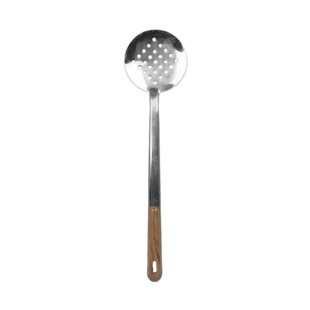 KCH Stainless Steel Cooking and Serving Spoon Set | 4Pcs with Wooden Handles | Rust-Resistant & Heat-Proof Kitchen Utensils for Cooking & Serving