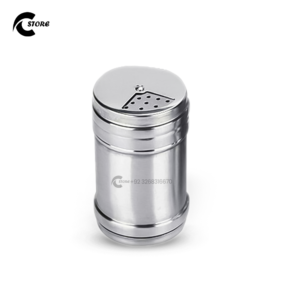 Set of 2 Namakdani Steel Large | Stainless Steel Salt & Pepper Shaker | Durable, Food-Grade & Rotating Lid Spice Dispenser for Kitchen & Dining