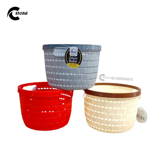 Orient Basket AH-110 | Made From Premium Quality| Multipurpose Plastic Knit Storage Basket for Fruits, Vegetables, Tools & Vanity