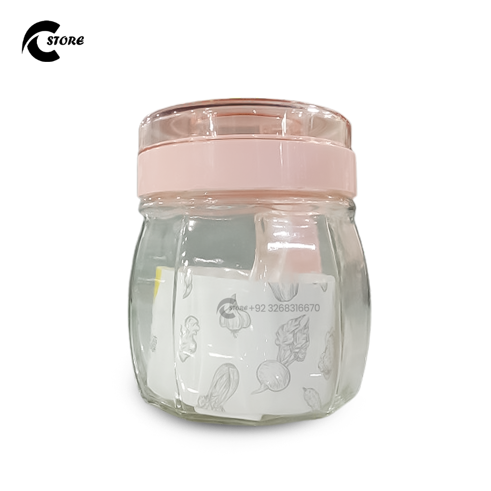 350ml Suger Pot | Glass Cruet & Masala Jar for Spices, Oil, Vinegar, and Kitchen Storage | Airtight Lid & Easy-Pour Design