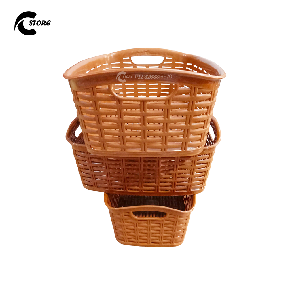 3-Piece Set of Elegant Baskets | Food-Safe PP Colander Bowl Set for Fruit Washing, Straining & Storage | Multi-Size Drain Baskets
