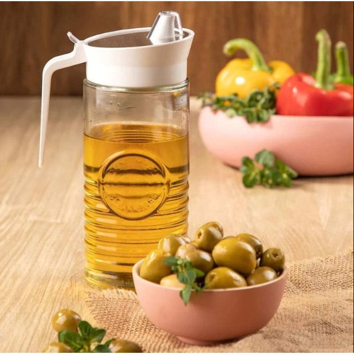 Limon 400ml Oil Dispenser Jar | Premium Glass Container for Sugar, Salt, Oil and Spices | Airtight Multipurpose Spice Jar