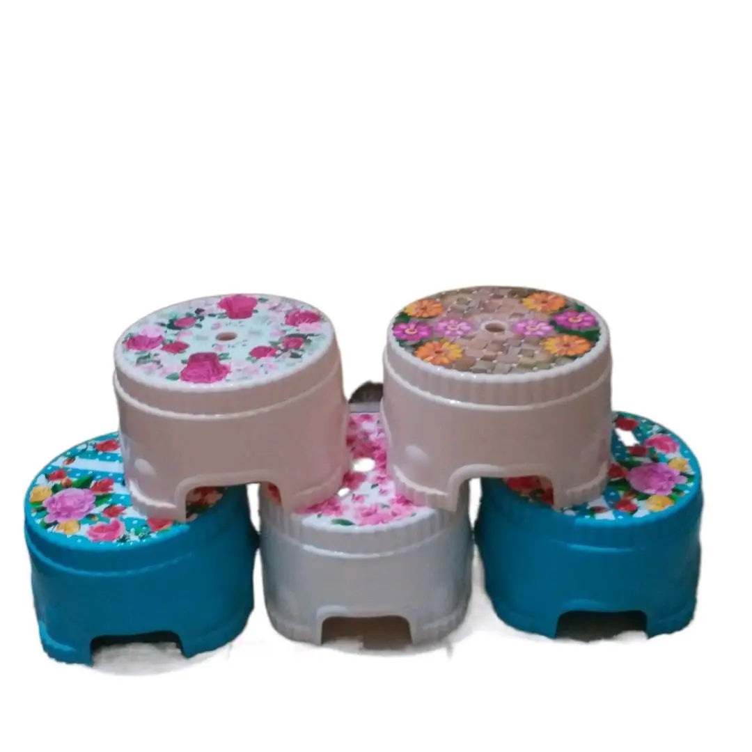 Lavenna Round Shaped Plastic Stool | Light weight | Non-Slip | Bathroom Stool