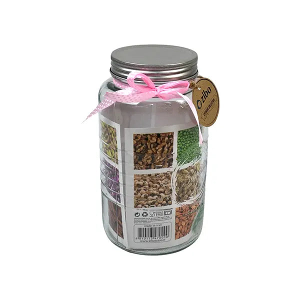 Ziba Jar 1500 ml | Large Size | High-Quality Glass Storage Jar With Metal Lid | Ideal for Kitchen Organization &amp; Pantry Storage
