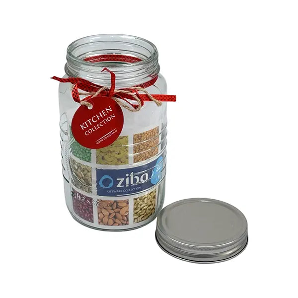 Ziba Jar 1500 ml | Large Size | High-Quality Glass Storage Jar With Metal Lid | Ideal for Kitchen Organization &amp; Pantry Storage