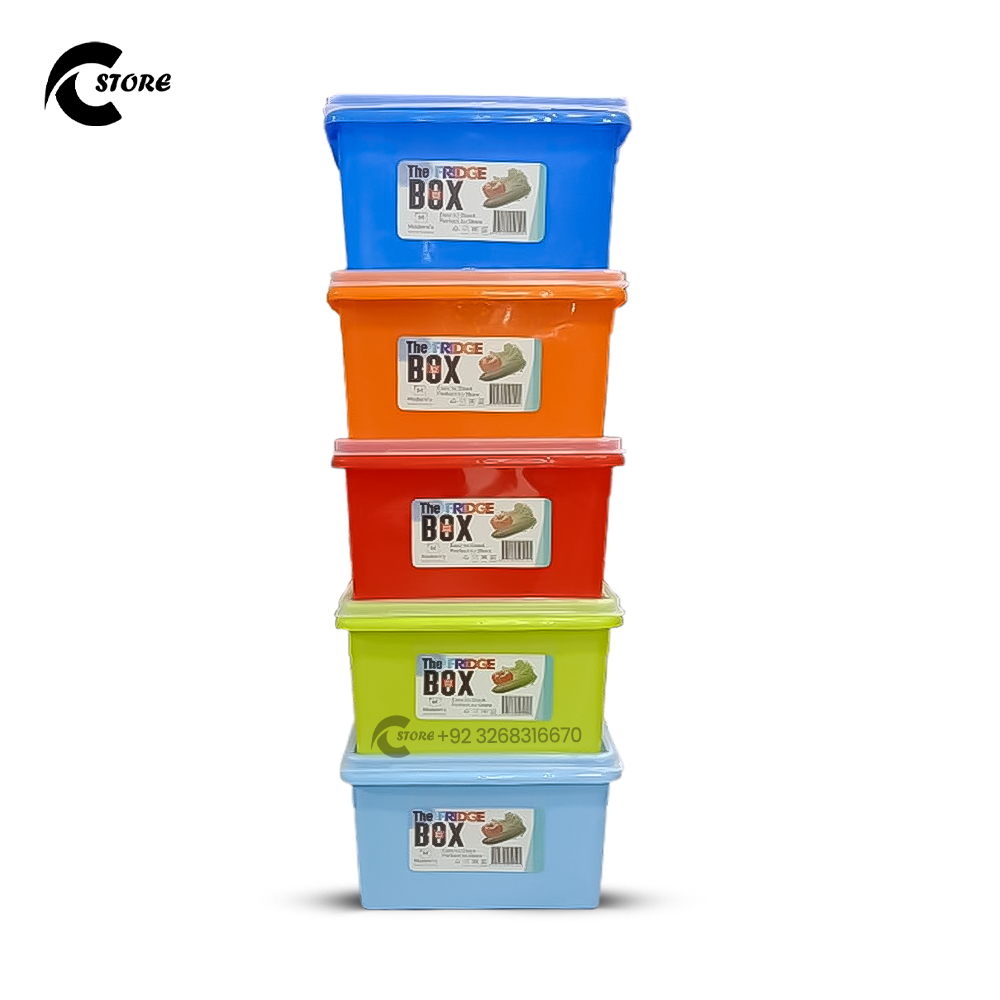 Orient The Fridge Box |  Multi-Purpose BPA-Free Plastic Storage Box with Secure Lid | Stackable & Space-Saving Organizer for Fridge, Office, School & Home Use