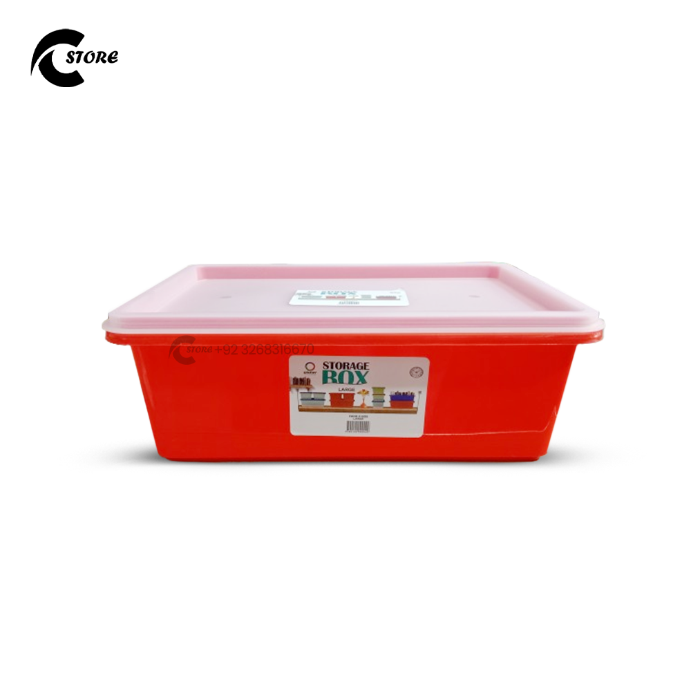 Orient Storage Box Large | Stackable BPA-Free Plastic Storage Organizer With Lockable Lid | Multi-Purpose for Home, Office, Fridge & More