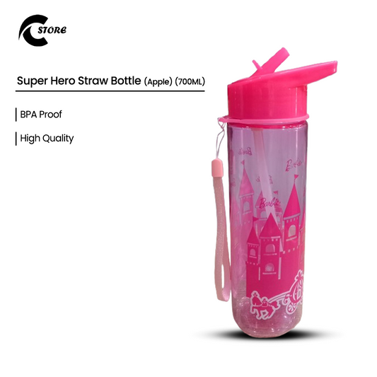Super Hero Straw Bottle | 700 ml | BPA-Free, Lightweight & Stylish Bottle for Home, Office & Travel