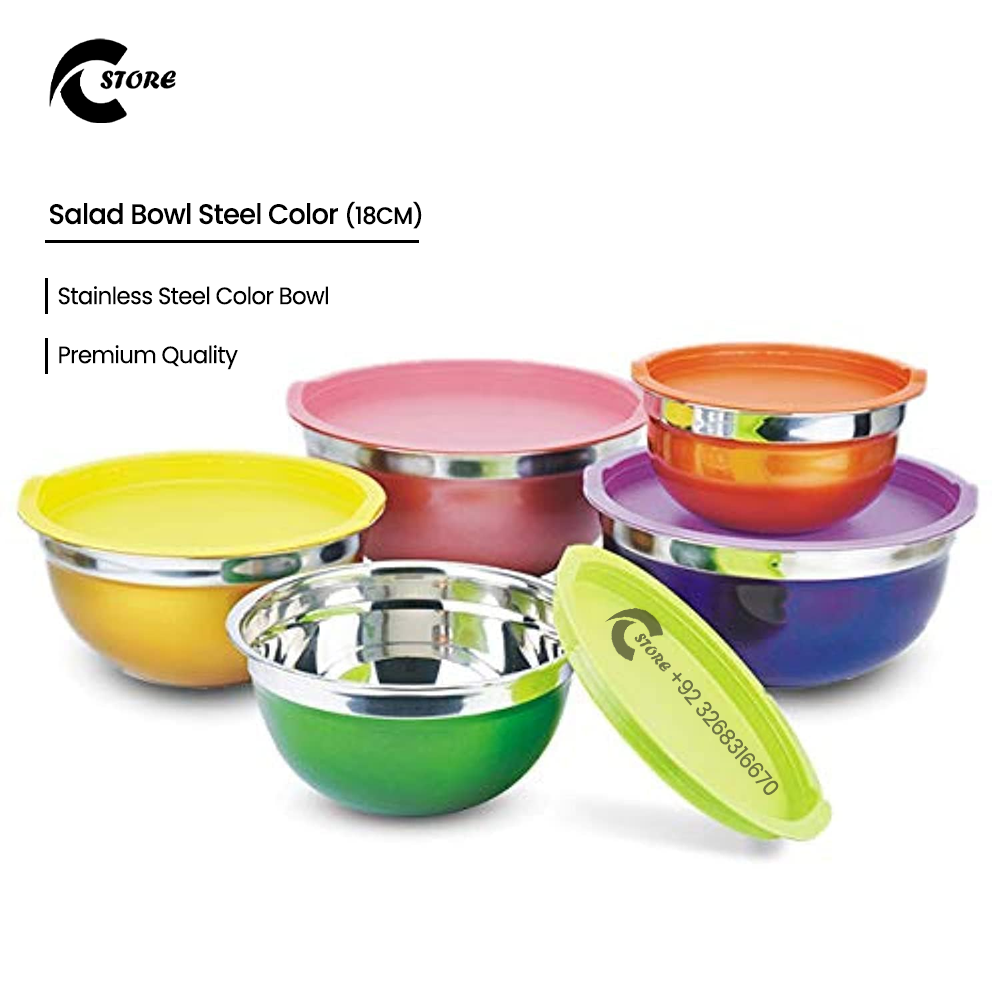 Stainless Steel Salad Bowl | Different Sizes | Colorful, Airtight, Durable &amp; Mirror Finish for Soup, Salad &amp; More