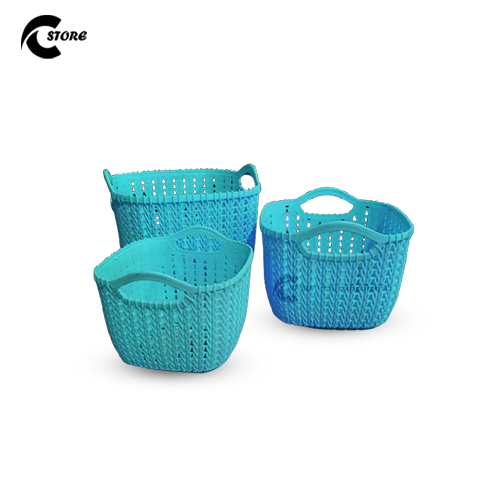 Set of 3 Cherry Baskets | Ideal for Organizing Fruits &amp; Beauty Products | Multipurpose Plastic Storage Organizer for Home &amp; Office