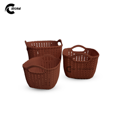 Set of 3 Cherry Baskets | Ideal for Organizing Fruits &amp; Beauty Products | Multipurpose Plastic Storage Organizer for Home &amp; Office