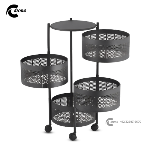 Round 4 Layer Metal Versatile trolley for Home and Office Use