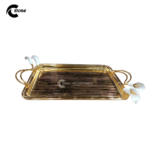 One Piece Dish With Golden Stand | Different Sizes | Luxurious Golden Finish | Elegant Serving Tray for Appetizers, Desserts &amp; More