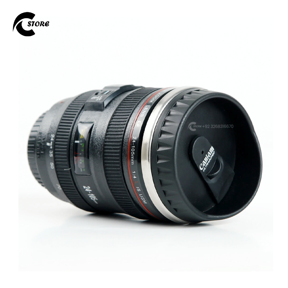 Mug Camera Lens | Stainless Steel Camera Lens Coffee Mug | Unique Thermos for Photography Lovers | Travel, Office & Kitchen Use