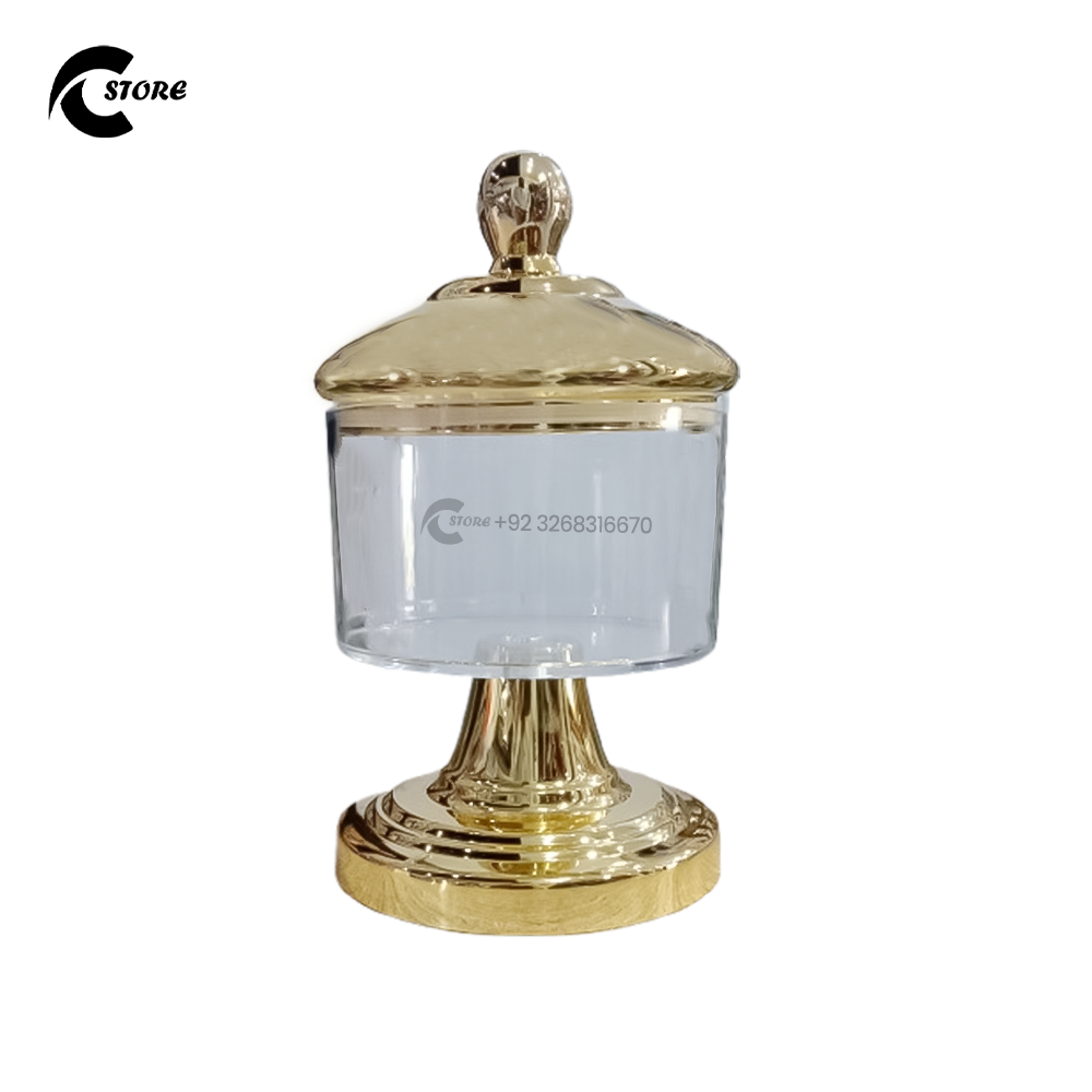 Set of Two Acrylic Stand Jar With Lid | Small & Large Size | Elegant Spice Container for Sugar, Salt, Spices | Durable & Corrosion-Resistant | Perfect for Home, Hotel & Café