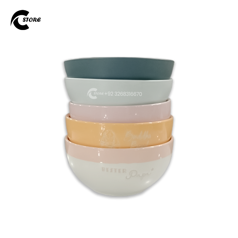 Set of 4 Premium Ceramic Bowl China | Pearl-Like Glaze, Microwave & Oven Safe | Elegant Snack & Side Dish Bowl