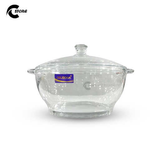 Premium Glass Serving Casserole Bowl With Lid | In Sizes Small, Medium & Large | Elegant Microwave Safe Food Storage & Serving Dish