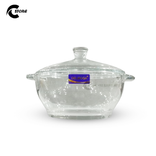 Premium Glass Serving Casserole Bowl With Lid | In Sizes Small, Medium & Large | Elegant Microwave Safe Food Storage & Serving Dish