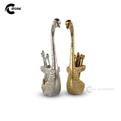 Golden & Silver Metal Duck Spoon Set | Available in Different Sizes | Elegant Swan Design | Food Grade Stainless Steel Tableware for Home Décor