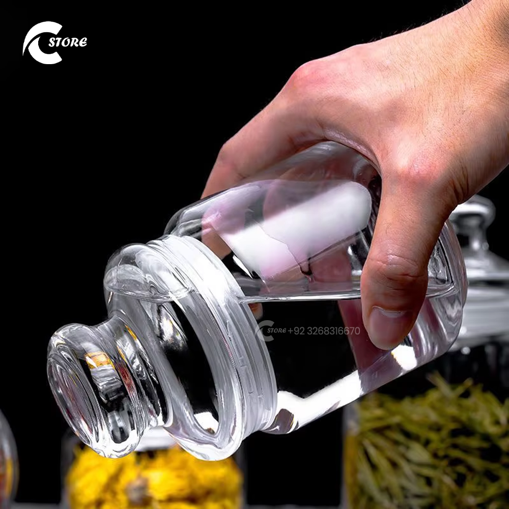 Deli Jar Set | 3-Piece Airtight Glass Storage Jar Set (200g, 350g, 500g) | Food-Grade, Leak-Proof & Stylish Pantry Organizer