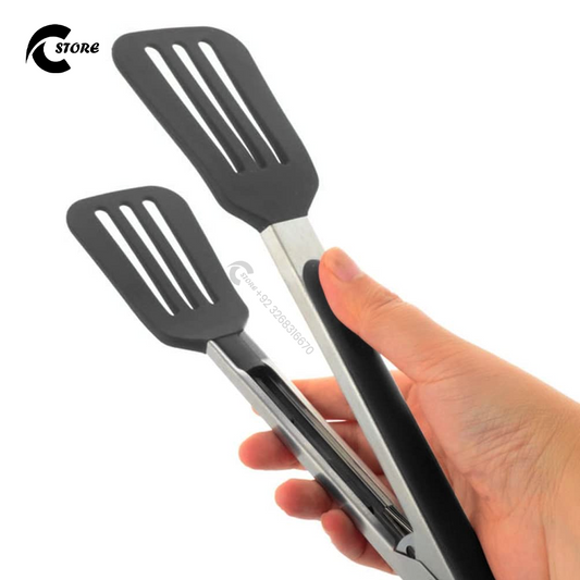 Non Stick Chimta Large | BPA-Free Kitchen Serving Tongs | Food-Grade, Heat Resistant & Non-Slip Grip With Locking Handle | Dishwasher Safe