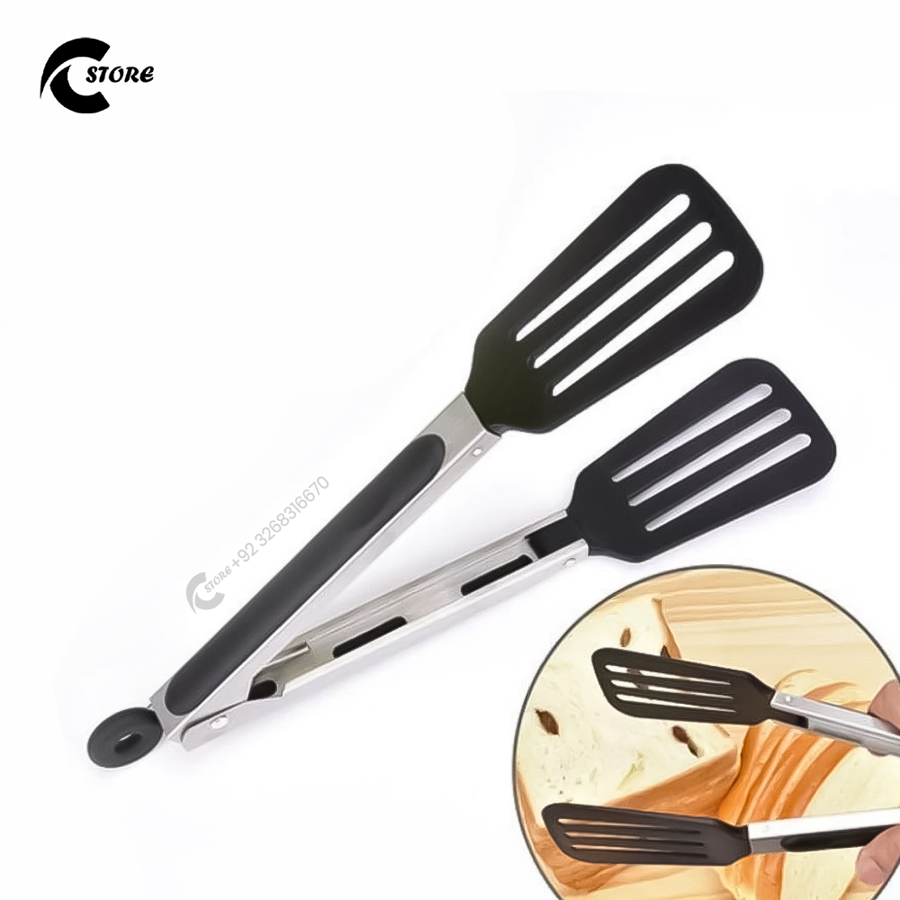 Non Stick Chimta Large | BPA-Free Kitchen Serving Tongs | Food-Grade, Heat Resistant & Non-Slip Grip With Locking Handle | Dishwasher Safe