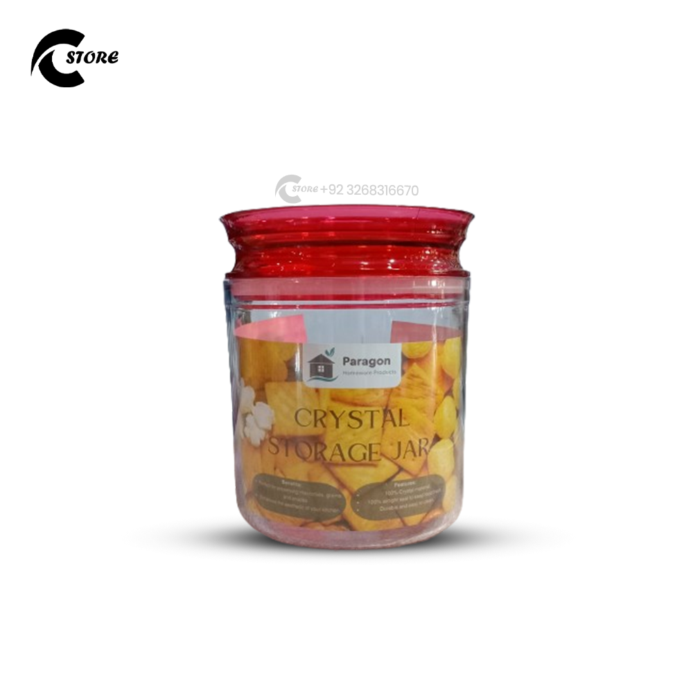Paragon Crystal Storage Jar 750ml | High-Quality Glass Container With Screw Lid | Food-Grade, Durable, Multipurpose Use