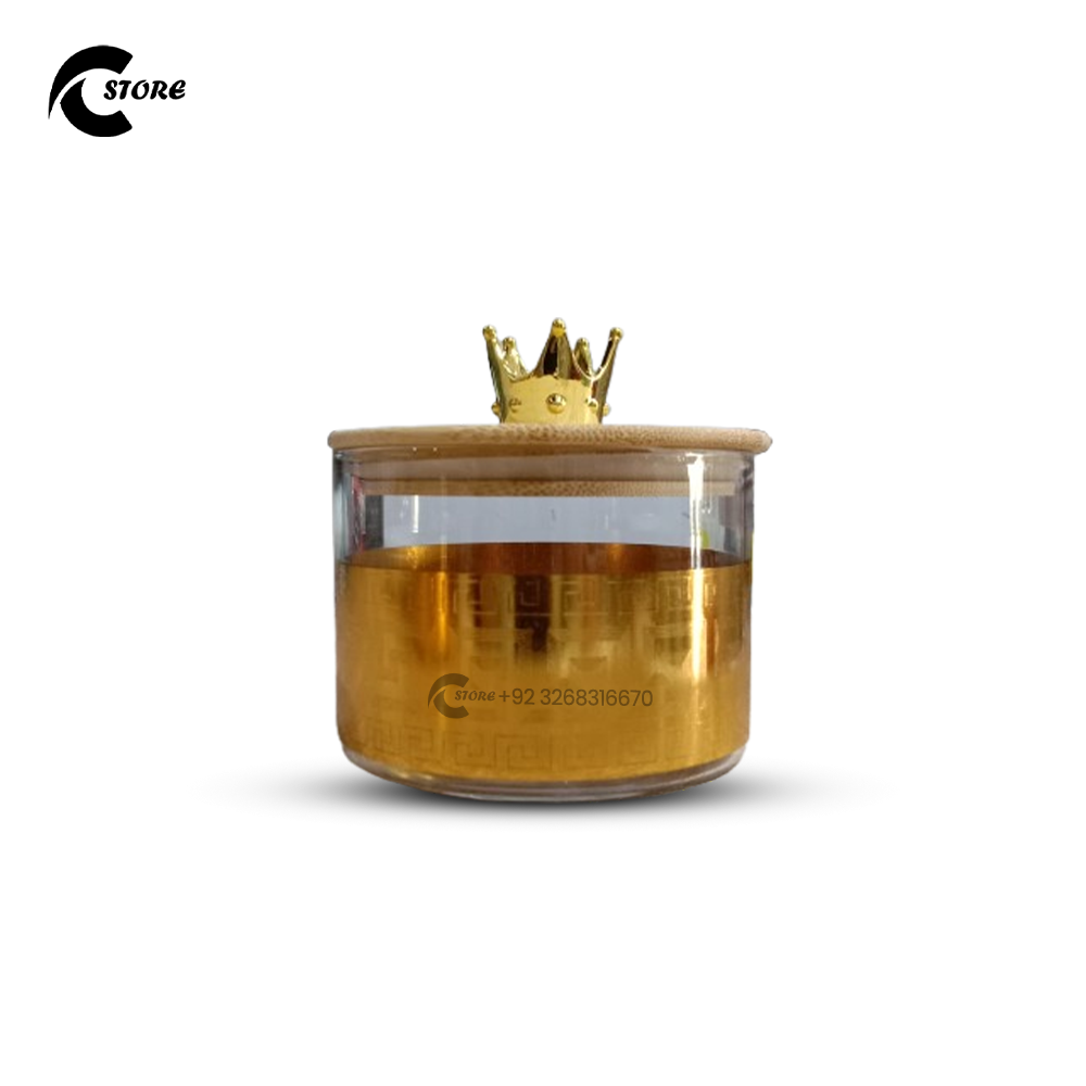 Glass Storage Jar Set with Wooden Airtight Lids & Tray | 2 Pcs Jar + 1 Pc Wooden Tray | Modern Clear Glass Containers for Dry Food, Cookies & Snacks