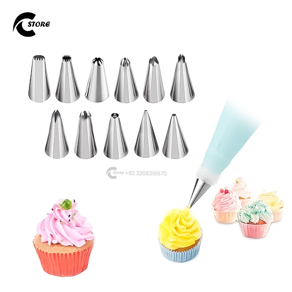 Cake Decorate Steel 15Pcs | Professional Cake Decorating Kit With 132 Stainless Steel Icing Tips | Silicone Pastry Bag & Storage Box