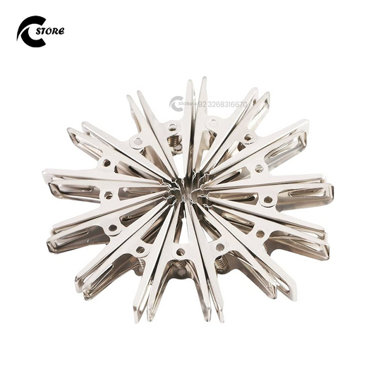 Cloth Catcher Steel | 12 Pcs Stainless Steel Cloth Hanging Clips for Drying & Organizing Clothes
