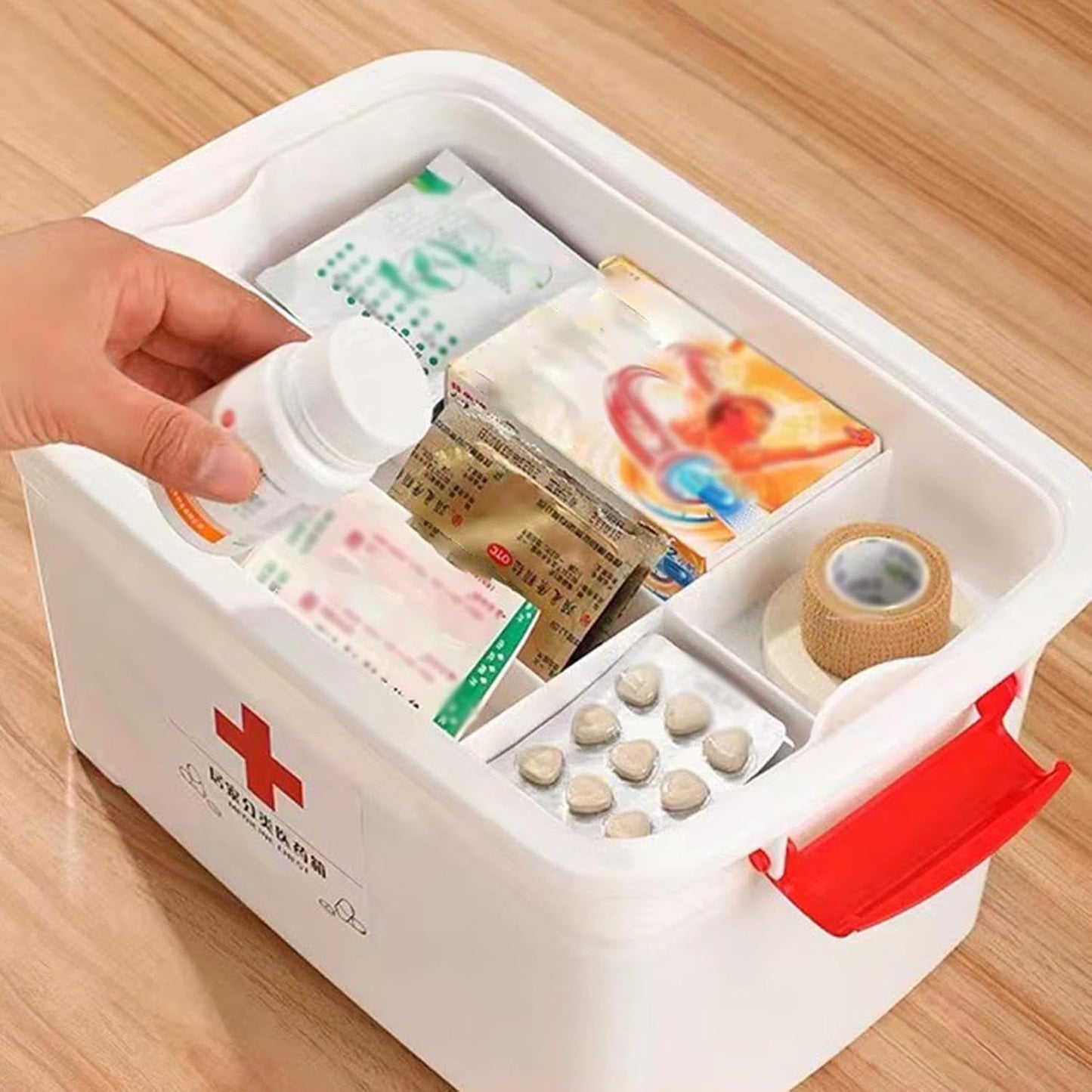 Swiss Medicine Box With Lockable Feature| First Aid Storage | Multicolor | Ideal for Storing Medicines & Bandages