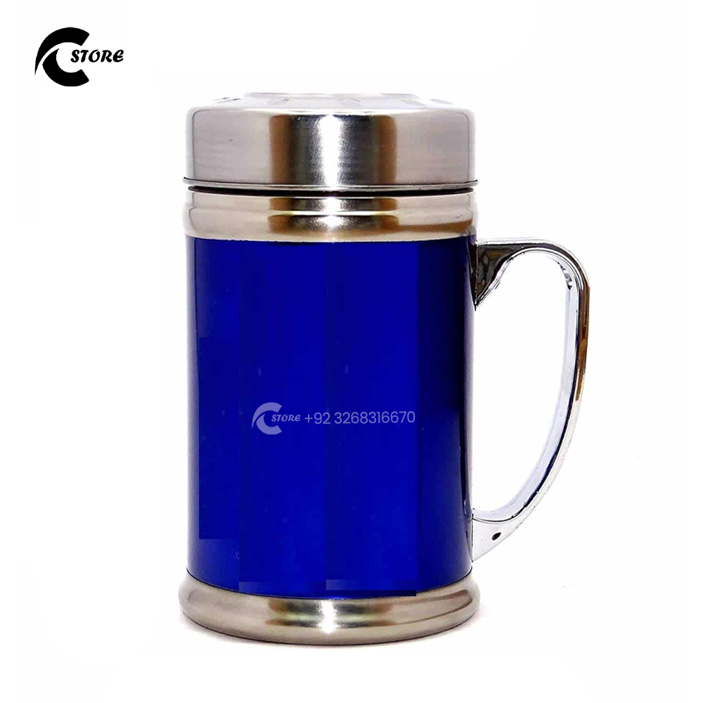 420ml Gentry Stainless Steel Heated Thermos Mug | Double Wall Vacuum Insulated Travel Flask With Lid & Strainer for Coffee &Tea