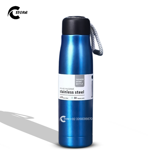 550ml Bottle Rope Trendix | Stainless Steel Water Bottle with Cotton Rope Handle | Ideal for Gym, Travel, Hiking & Gifts
