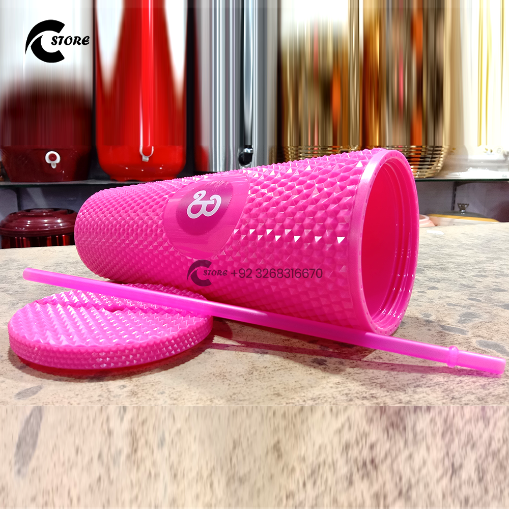 800ml Bausse Barbie Straw Cup | Sparkle Plastic Water Cup with Straw | Double Layer Mug for Hot & Cold Drinks