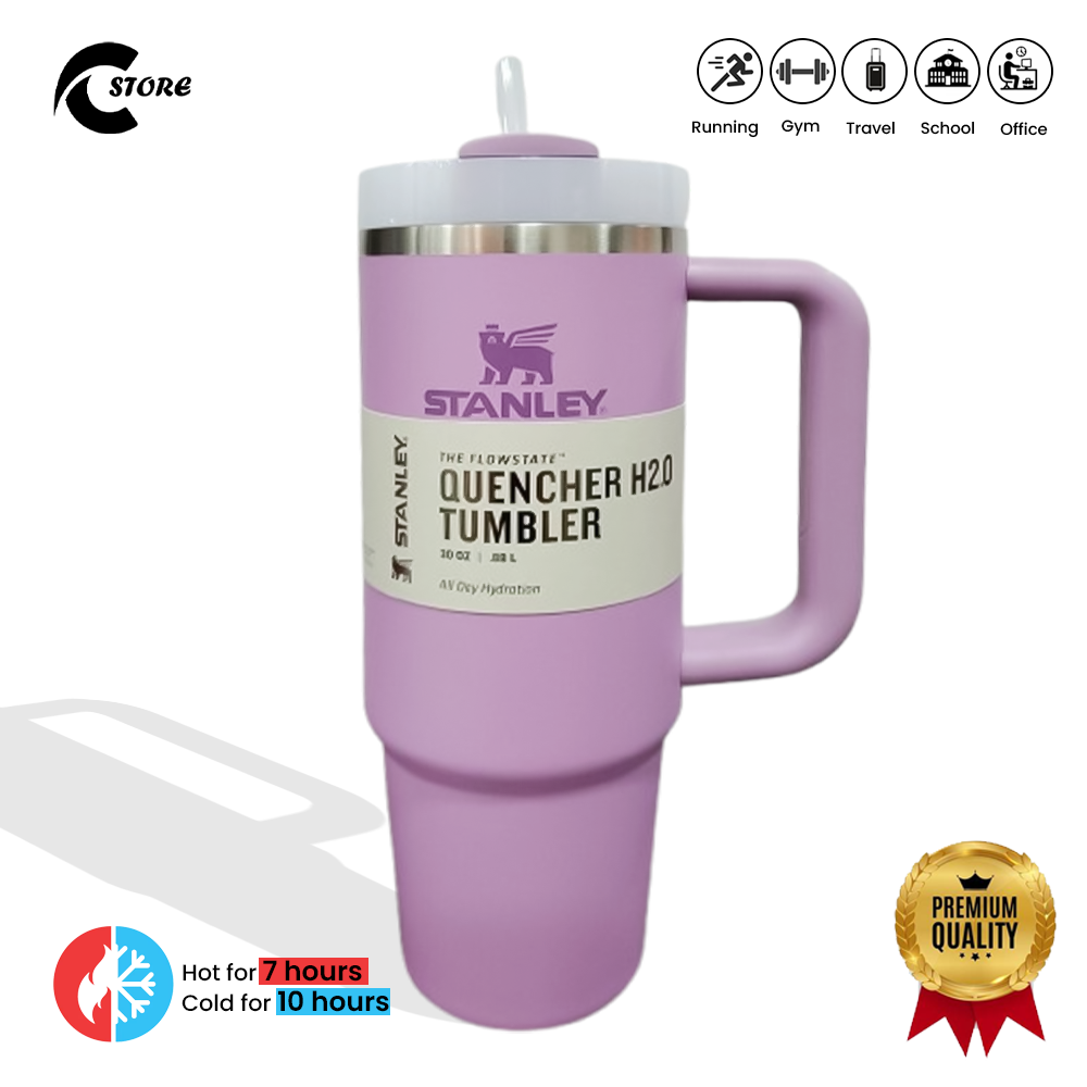 Stainless Steel Stanley Tumbler Cup With Lid & Straw | 40oz Double Wall Vacuum Flask Insulated Cup | Stanley Tumbler | Stanley Quencher