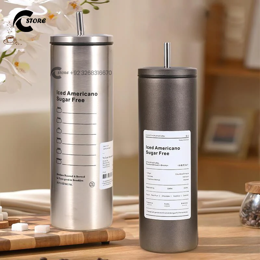 Stainless Steel Coffee Sipper with Straw | 320ml Double Wall Vacuum Insulated Leak-Proof Travel Mug