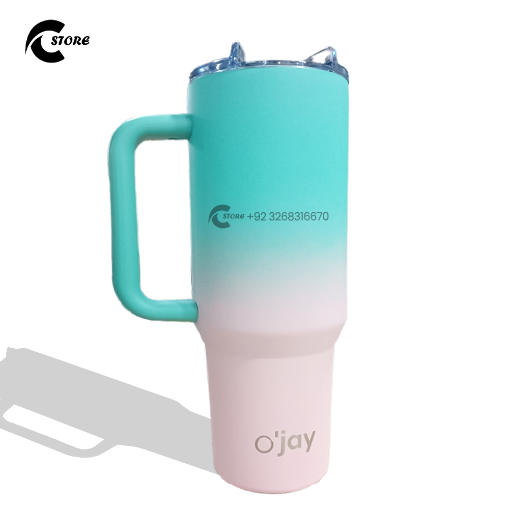 40 oz Stanley Style Tumbler | Stainless Steel Travel Cup With Straw & Handle | Leak-Proof Vacuum Insulated Mug