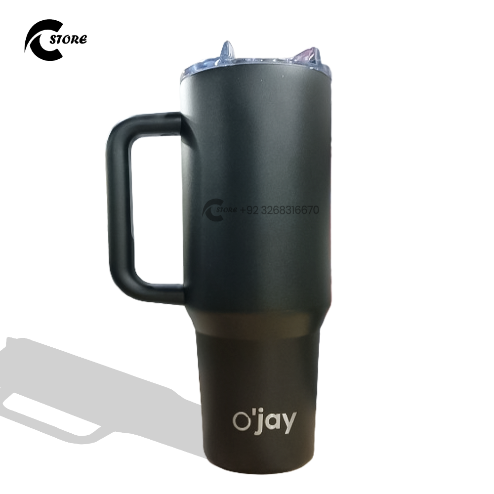 40 oz Stanley Style Tumbler | Stainless Steel Travel Cup With Straw & Handle | Leak-Proof Vacuum Insulated Mug